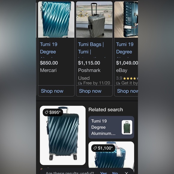 TUMI carry on luggage w TSA locks. Hard side used once. - Picture 2 of 2